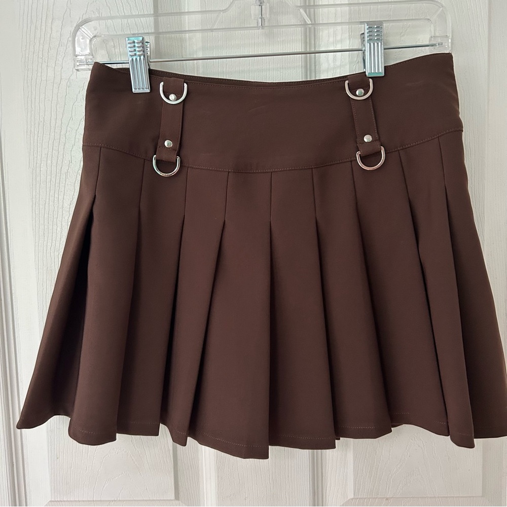Tiger Mist brown skater mini skirt | size S
